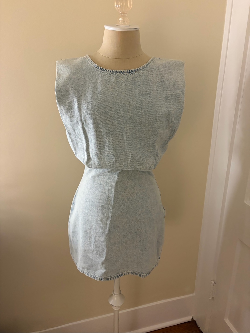 Zara Pale Blue Denim Mini Dress